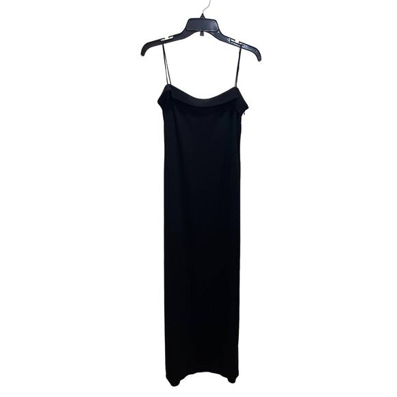 TAHARI Women's Y2K Evening Spaghetti Strap Maxi Dress 8 Square Neck Side Zippers - Picture 2 of 11